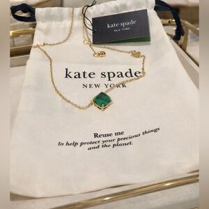 ***NWT*** Kate Spade Emerald Square Pendant Gold Chain Necklace